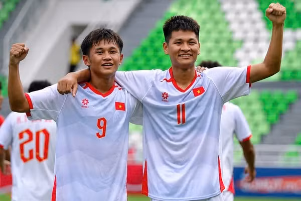 U19 Việt Nam thắng cách biệt U19 Myanmar ở lượt trận 2 bảng A U19 Đông Nam Á. Ảnh: AFF.