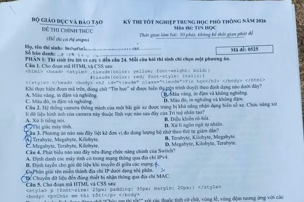 Thí sinh tại Điểm thi Trường THPT Hàn Thuyên.