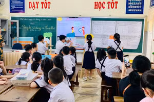Tiết học STEM tại Trường tiểu học Quang Trung (TP Cà Mau).
