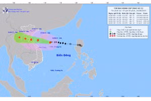 Dự báo hướng đi bão số 5.