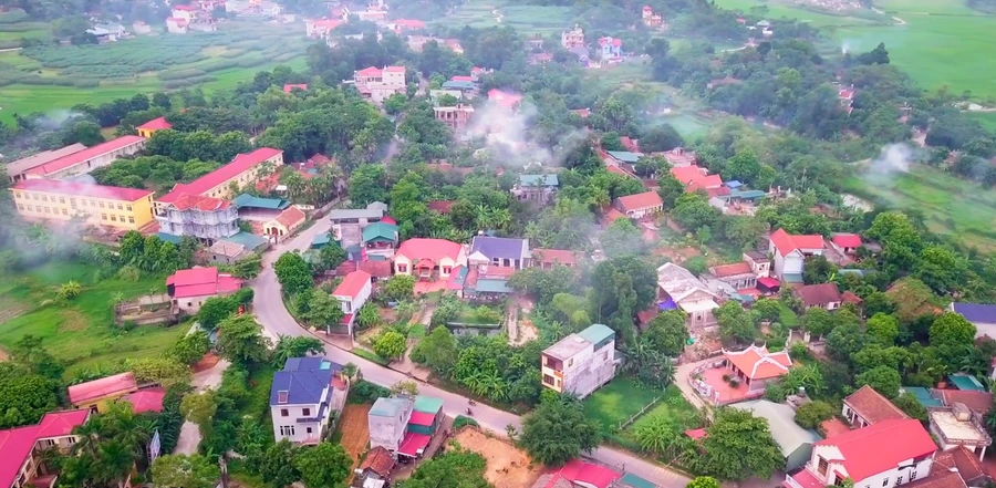 Một góc nông thôn mới ở huyện Sông Lô, Vĩnh Phúc.