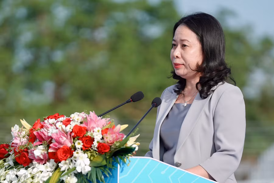 Quyền Chủ tịch nước Võ Thị Ánh Xuân phát biểu tại chương trình.