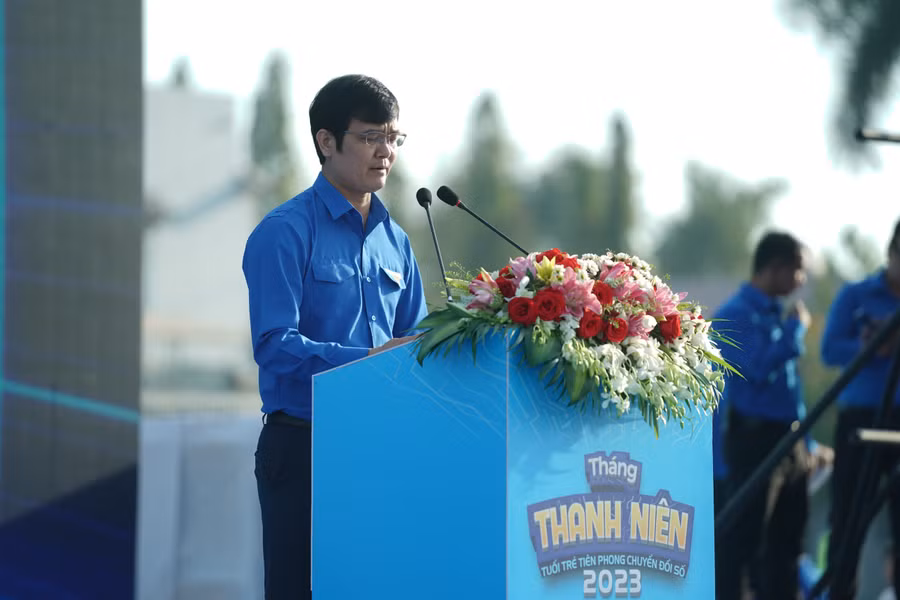 Ông Bùi Quang Huy phát biểu khởi động Tháng Thanh niên năm 2023.
