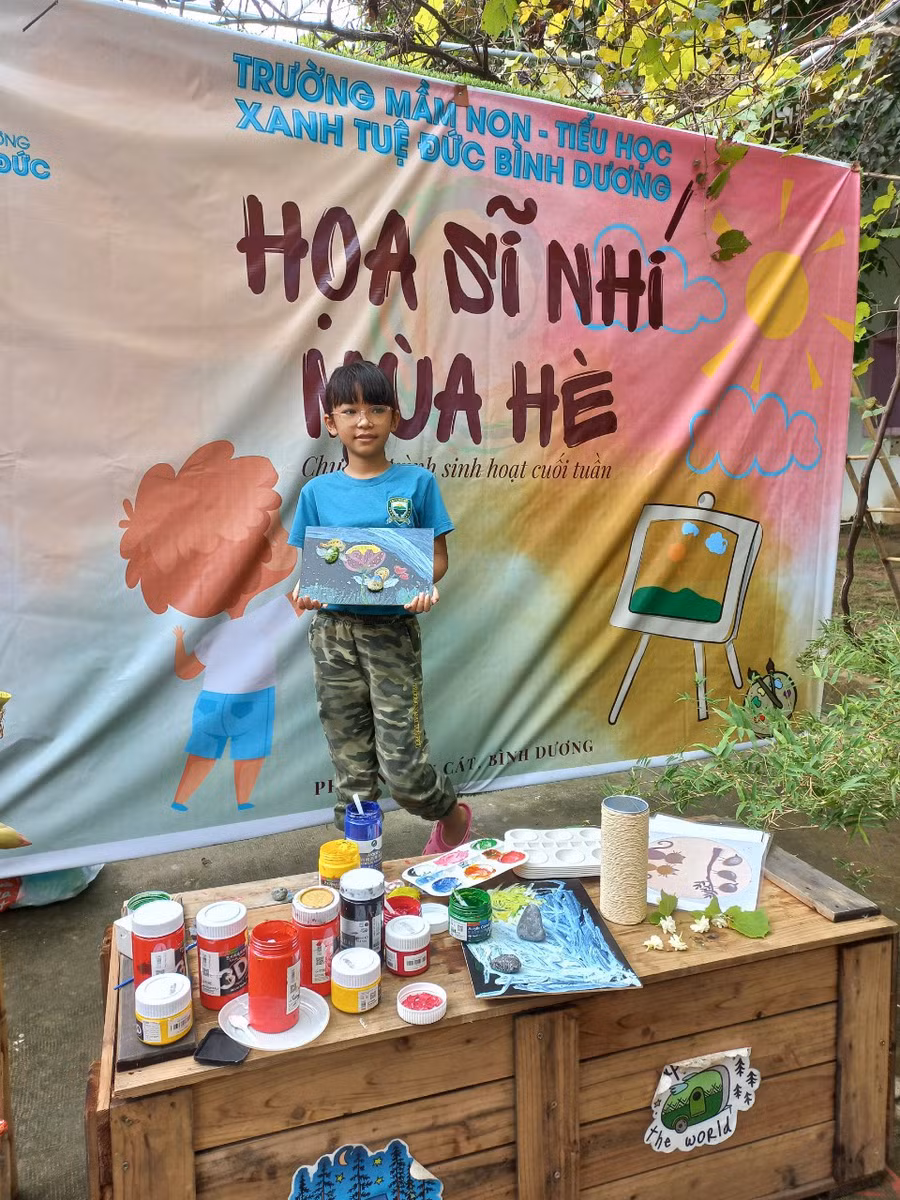 Ước mở của nữ sinh dân tộc Mường, Trường mầm non – tiểu học Xanh Tuệ Đức Bình Dương là trở thành họa sĩ nổi tiếng.