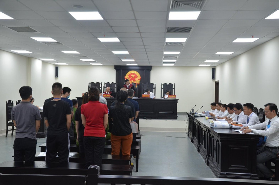 Các bị cáo tại phiên xét xử