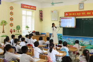 Một giờ học tại trường Tiểu học Hoà Lộc.