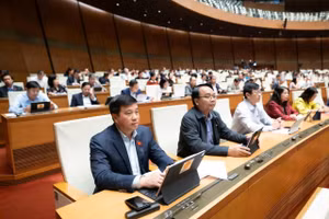 Các đại biểu Quốc hội tham gia Phiên họp và biểu quyết thông qua dự thảo Luật Giáo dục đại học (sửa đổi).