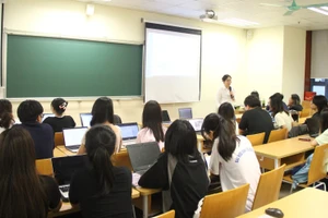 Một lớp học của Đại học Kinh tế quốc dân.