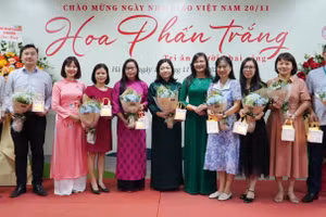 Lãnh đạo Viện Đào tạo Quốc tế (Học viện Tài chính) chúc mừng, tri ân các nhà giáo.