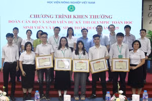 Đội tuyển dự Kỳ thi Olympic Toán học sinh viên và học sinh toàn quốc năm 2025 của Học viện Nông nghiệp Việt Nam được vinh danh, khen thưởng - chiều 29/4.