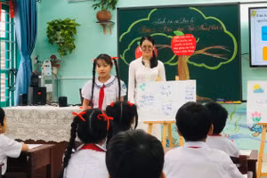 Một tiết học về bảo vệ môi trường, bảo tồn đại dương của Trường Tiểu học Sơn Phong (Hội An, Đà Nẵng).