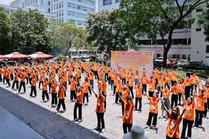 Sinh viên Trường ĐH Ngoại thương trong một hoạt động ngoại khóa.