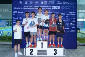 Đội tuyển trẻ Liên đoàn Pickleball TP Hải Phòng tranh tài ở nhiều nội dung của Giải Asia Pickleball Junior Open 2026.