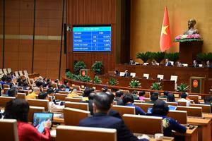 Biểu quyết thông qua Luật Khoa học, công nghệ và đổi mới sáng tạo. (Ảnh: Quochoi.vn)