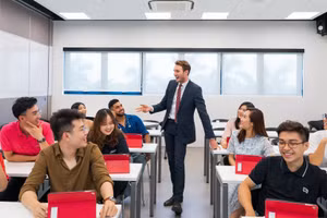 Một lớp học của Trường Đại học Anh Quốc Việt Nam. Ảnh: NTCC.