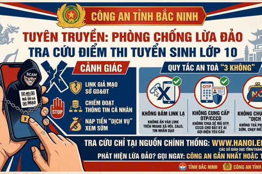 Công an Bắc Ninh khuyến cáo phụ huynh cảnh giác với thủ đoạn kẻ lừa đảo.
