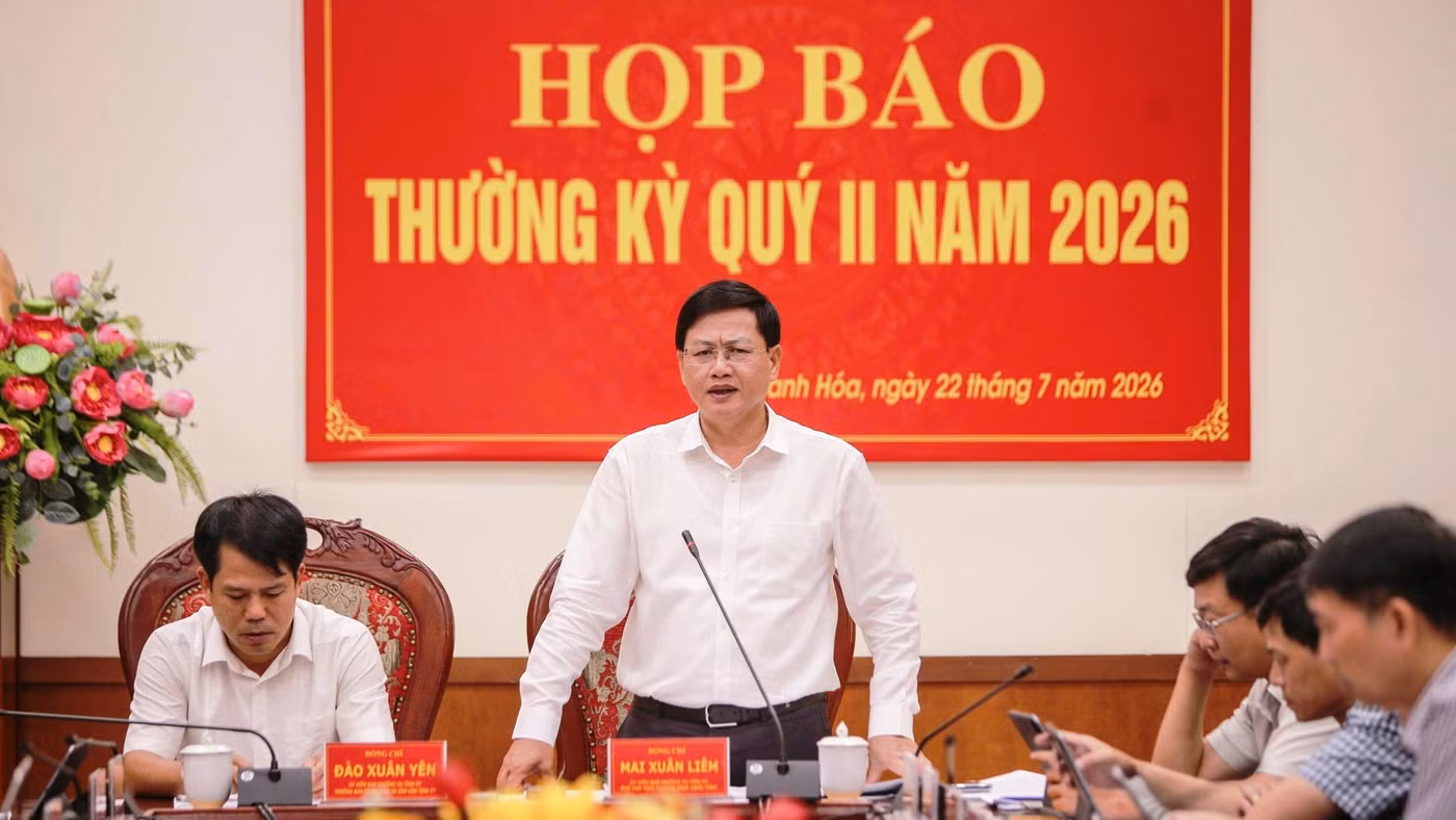 Ông Mai Xuân Liêm, Phó Chủ tịch Thường trực UBND tỉnh Thanh Hóa tại cuộc họp báo.