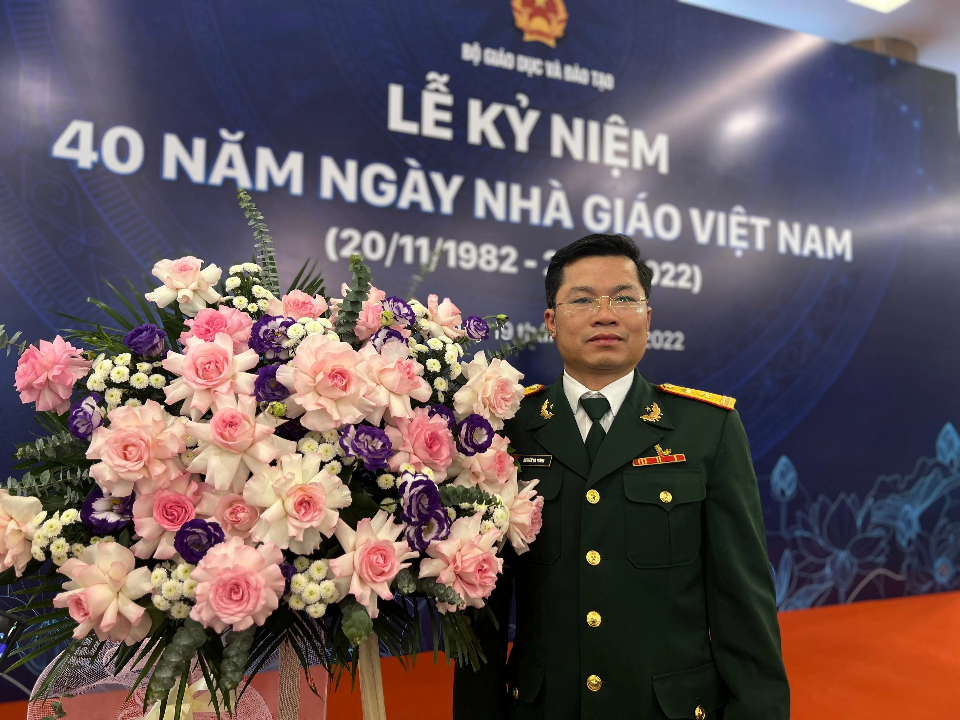 Thầy Nguyễn Bá Thành tại Lễ kỉ niệm.