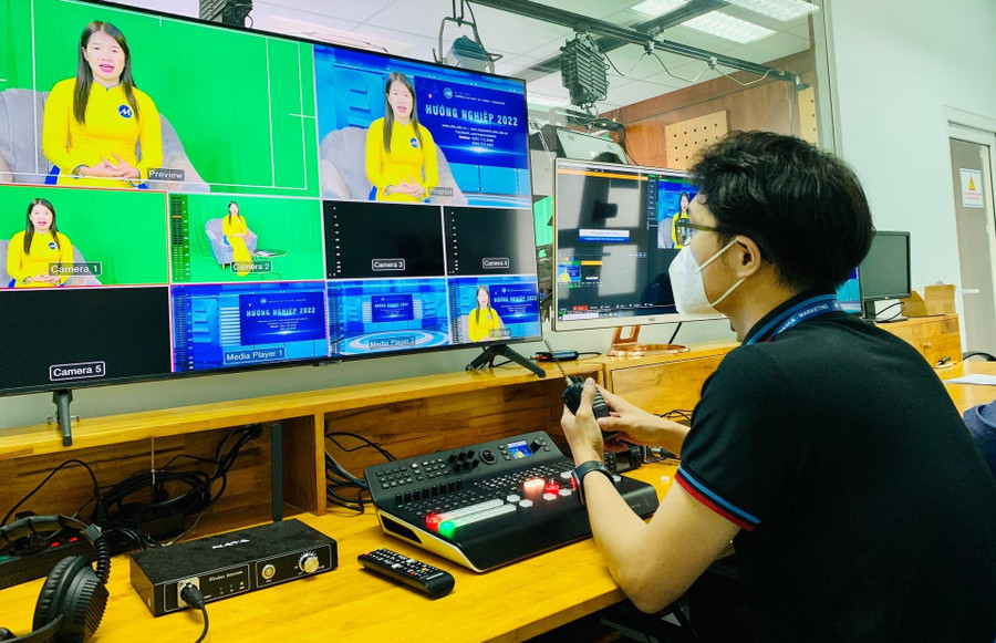 Trường quay S2 của Trường Đại học Tài chính - Marketing được sử dụng cho các hoạt động truyền thông, tổ chức sự kiện, tư vấn tuyển sinh. Ảnh: UFM