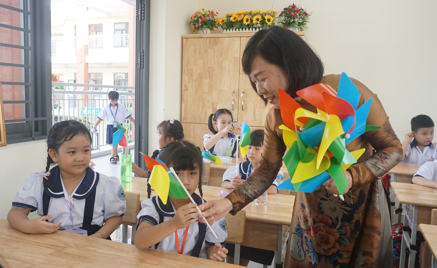 Trường Tiểu học Đặng Thuỳ Trâm (phường An Hội Tây, TPHCM) được xây mới và đưa vào sử dụng đầu năm học 2025-2026. Ảnh: MA