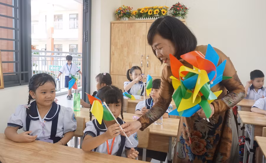 Trường Tiểu học Đặng Thuỳ Trâm (phường An Hội Tây, TPHCM) được xây mới và đưa vào sử dụng đầu năm học 2025-2026. Ảnh: MA