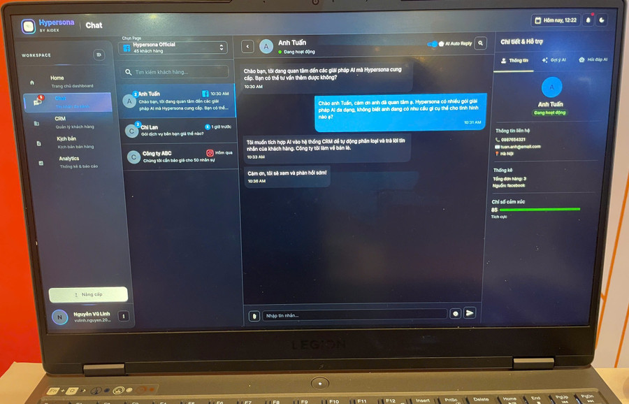 Giao diện chatbot do nhóm sinh viên thiết kế. Ảnh: TG chatbot-cua-sinh-vien-1.jpg