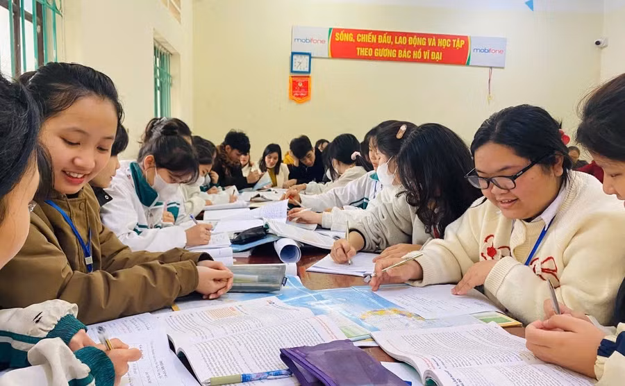 Học sinh Trường THPT Minh Đài (Phú Thọ). Ảnh: NTCC