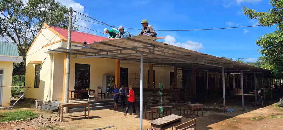 Trường Tiểu học và THCS Quảng Đông (Phú Trạch, Quảng Trị) được sử dụng làm nơi sơ tán người dân.