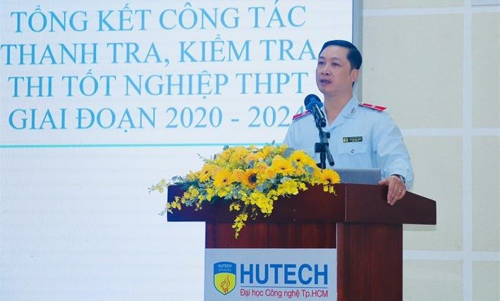Chánh Thanh tra Bộ GD&ĐT Nguyễn Đức Cường phát biểu tại Hội nghị tổng kết công tác thanh tra, kiểm tra Kỳ thi tốt nghiệp THPT giai đoạn 2020 - 2024. Ảnh: MOET du-lieu-phuong-an-boi-canh-moi-2.jpg