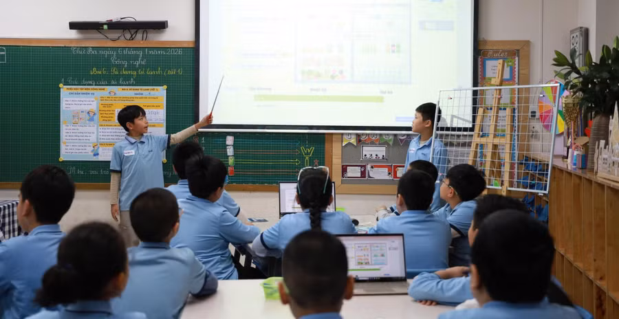 Học sinh Ban Mai School trong giờ học. 