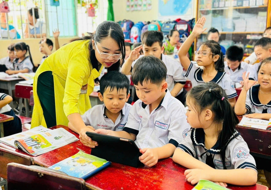 Giờ học của học sinh Trường Tiểu học Thuận Kiều. Ảnh: MA