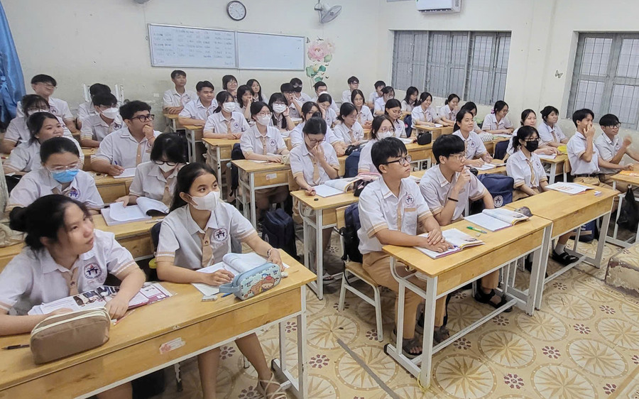 Giờ học của học sinh Trường THPT Võ Trường Toản (Quận 12, TPHCM). Ảnh: MA hoc-sinh-tphcm-chon-mon-thi-tot-nghiep-thpt-1.jpg