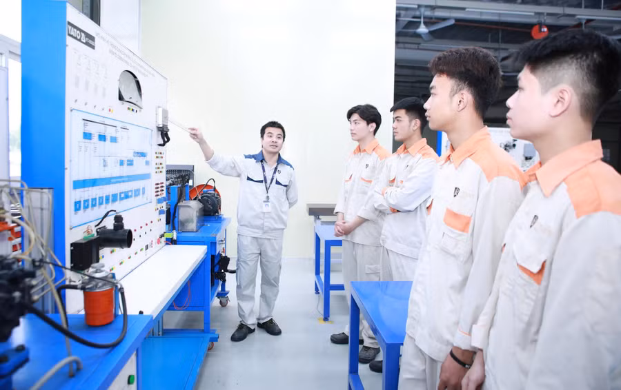 Sinh viên Trường Cao đẳng Lý Thái Tổ (Bắc Ninh). Ảnh: Khôi Nguyên