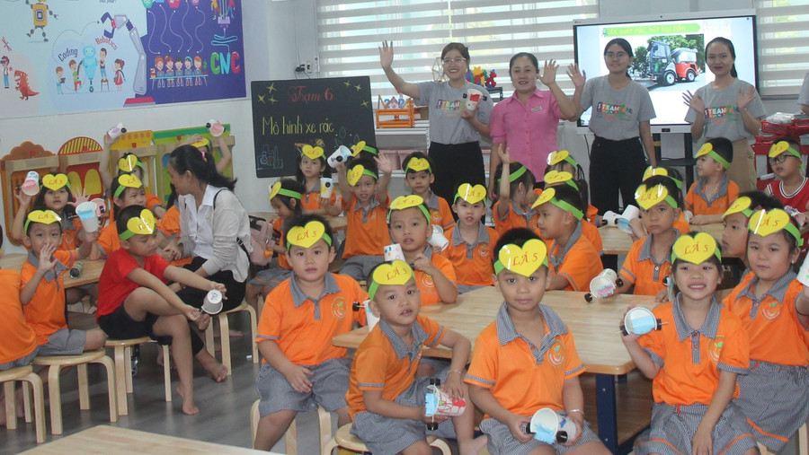 Phòng học STEM Trường Mầm non Tân Phong (Quận 7, TPHCM) được đầu tư khang trang, hiện đại. Ảnh: MA