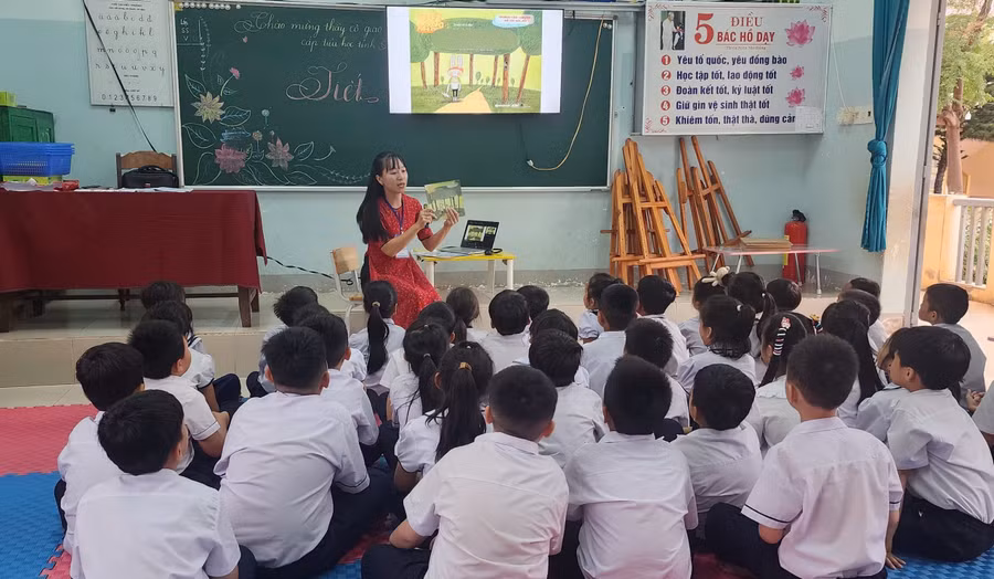 Một Tiết đọc thư viện ở cấp tiểu học tại Đắk Lắk. Ảnh: TT