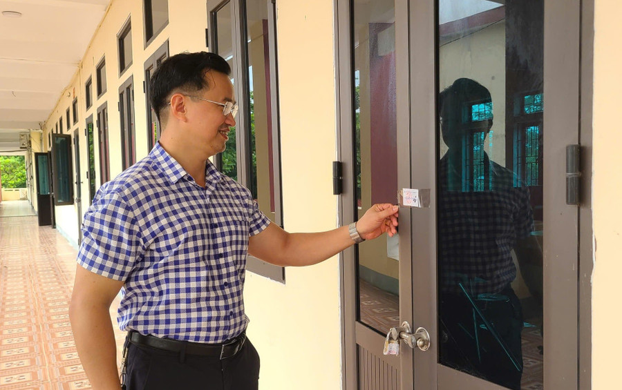 Kiểm tra công tác bảo mật, an toàn cho kỳ thi tại Hà Tĩnh. Ảnh: T.H san-sang-cho-ky-thi-doi-moi-3.jpg