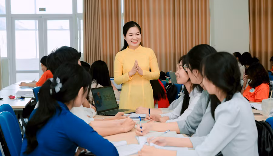 Giờ học tại Trường Đại học Sư phạm (Đại học Đà Nẵng). Ảnh: NTCC