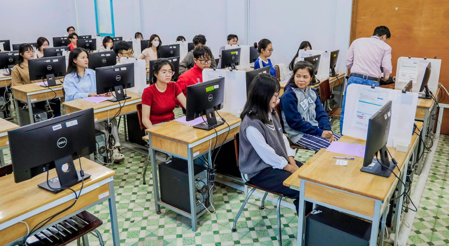 Thí sinh tham gia kỳ thi V-SAT năm 2026 tại Đại học Cần Thơ, tháng 2/2026. Ảnh: CTU