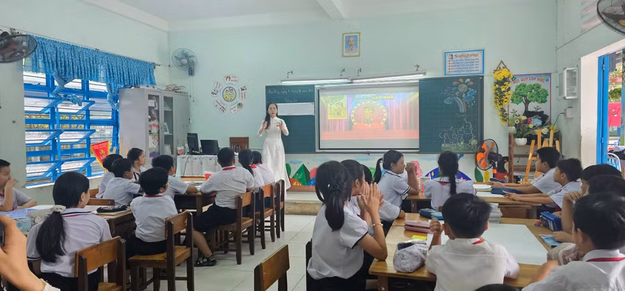 Một tiết thao dạy dạy học chuyên đề của Trường Tiểu học Lương Thế Vinh (phường An Hải, TP Đà Nẵng). Ảnh: NTCC