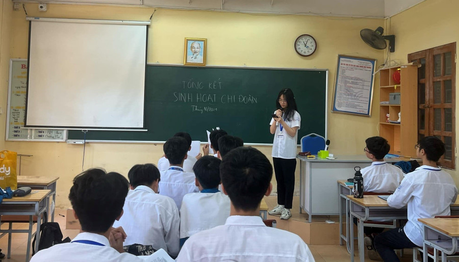 Học sinh Trường THPT Ngô Quyền (Hải Phòng) tổng kết sinh hoạt chi đoàn. quyet-tam-giu-vung-chat-luong-4.jpg