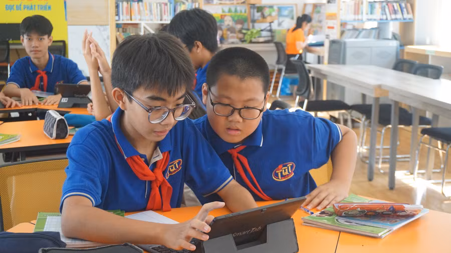 Học sinh Trường THCS Trần Quốc Toản 1 (TP Thủ Đức, TPHCM). Ảnh minh họa: INT