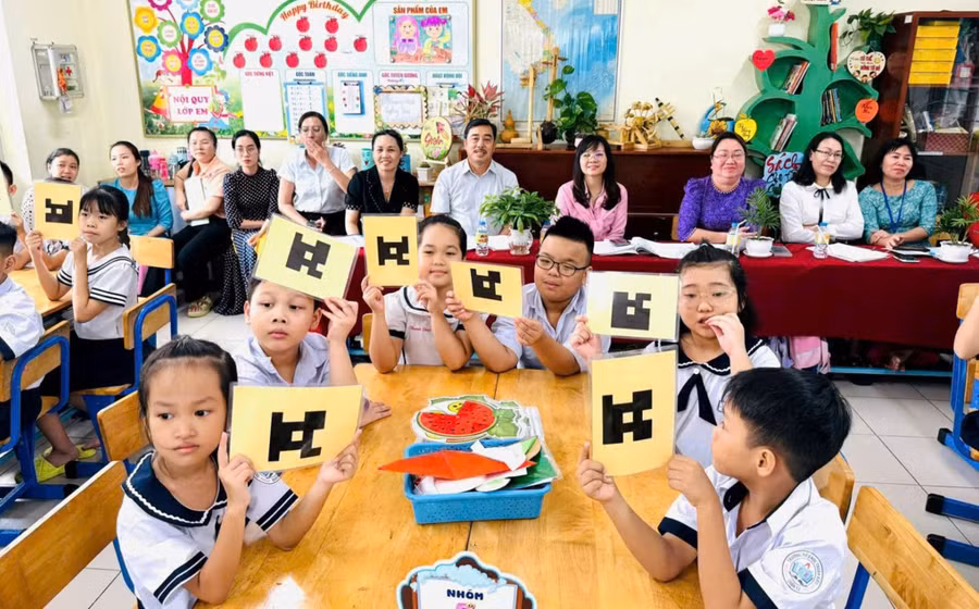 Tiết học mở của học sinh Trường Tiểu học Thuận Kiều (Quận 12, TPHCM). Ảnh: K.T