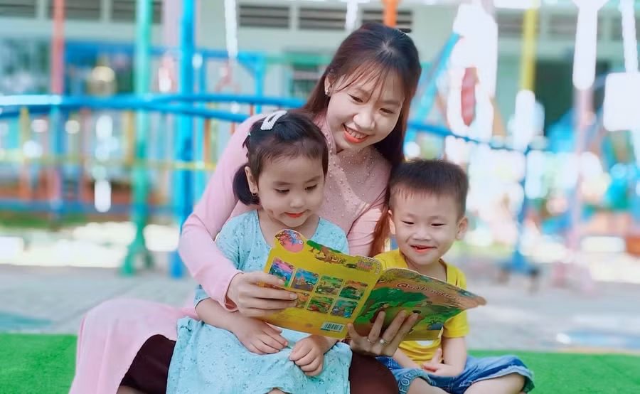 Cô trò Trường Mầm non Hương Sen (TX Hòa Thành, Tây Ninh). Ảnh minh họa: INT