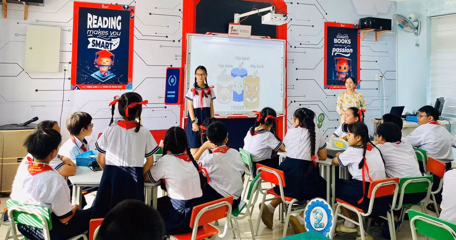 Tiết học của học sinh Trường Tiểu học Thuận Kiều (phường Đông Hưng Thuận, TPHCM).