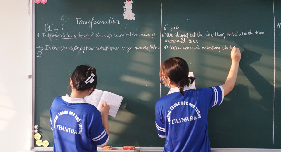 Học sinh Trường THPT Thanh Đa (TPHCM) trong một tiết học. Ảnh: Lê Nam ky-luat-tu-giac-3.jpg
