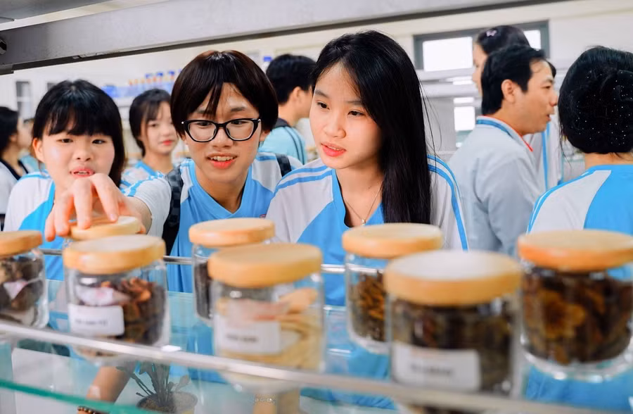 Học sinh TPHCM tìm hiểu nhóm ngành khoa học sức khỏe qua chương trình “Khám phá Thế giới áo Blouse trắng”.