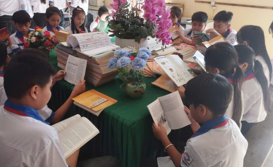 Học sinh Trường THCS Đức Ninh (Tuyên Quang) trong giờ tự học. Ảnh: NTCC