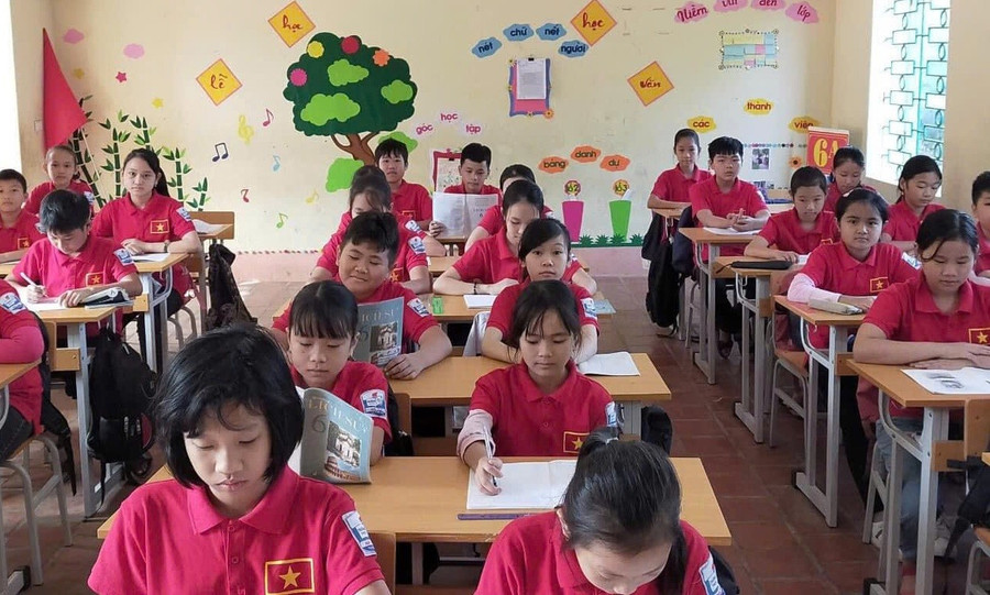 Học sinh Trường THCS Hà Lộc (phường Phú Thọ, Phú Thọ). Ảnh: NTCC