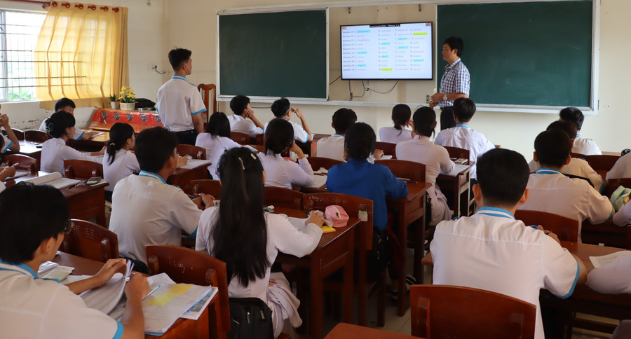 Một tiết học tại Trường THPT Đầm Dơi (Đầm Dơi, Cà Mau). Ảnh: Quách Mến