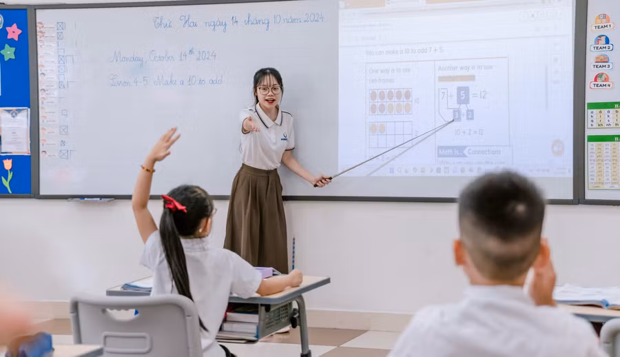 Giờ học tại Trường Tiểu học Phenikaa (Hà Nội). Ảnh: NTCC